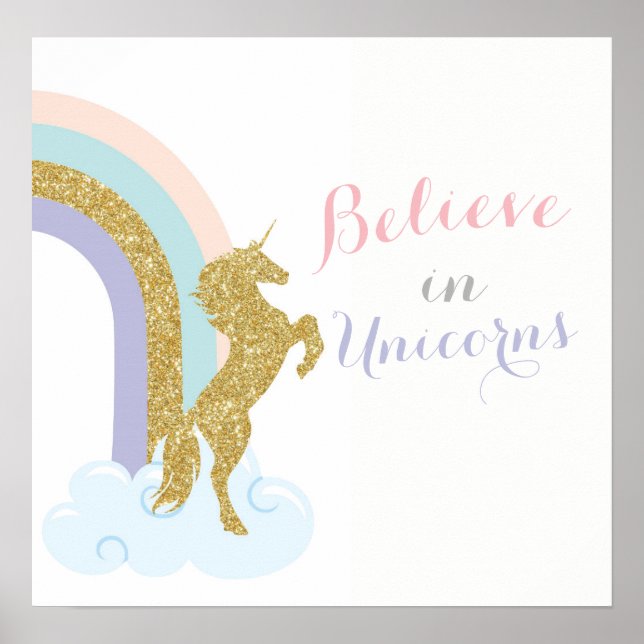 Impresión de unicornio, decoraciones de habitación (Frente)