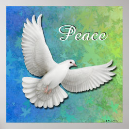Impresión de unidades de paz blanca volando