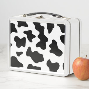 impresión de vaca de granja blanca y negra