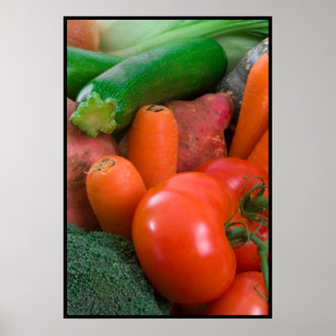 Impresión de vegetales frescos en el jardín