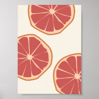 Impresión de verano tropical boho grapefruit Slice