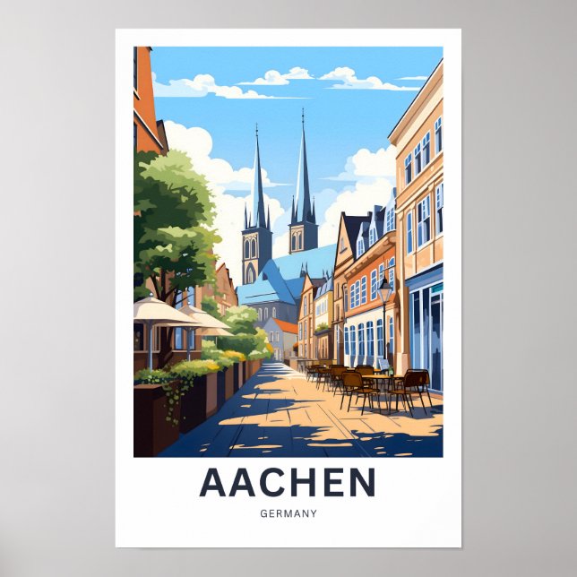 Impresión de viaje de Aachen Alemania (Frente)