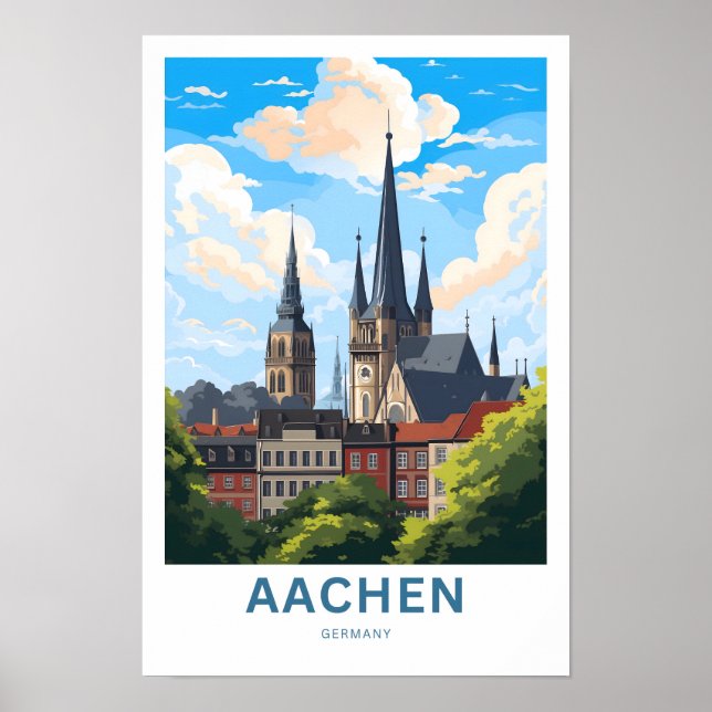 Impresión de viaje de Aachen Alemania (Frente)