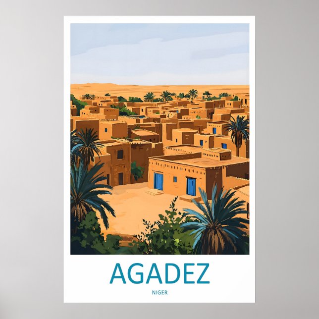 Impresión de viaje de Agadez Pared de Agadez Níger (Frente)