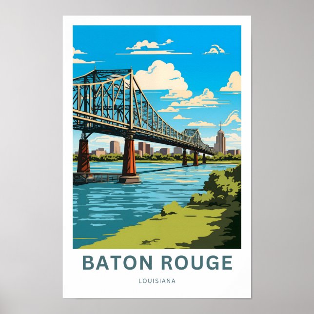 Impresión de viaje de Baton Rouge Louisiana (Frente)
