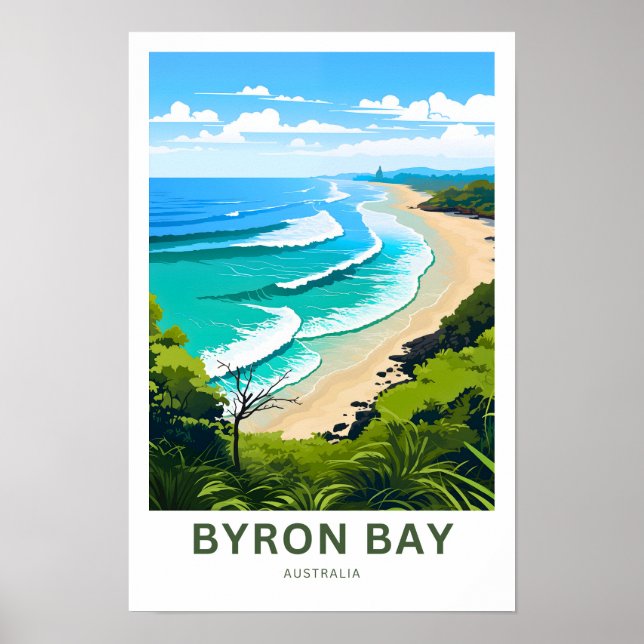 Impresión de viaje de Byron Bay Australia (Frente)