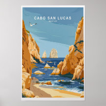 Impresión de viaje de Cabo San Lucas, arte mural d
