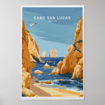 Impresión de viaje de Cabo San Lucas, arte mural d