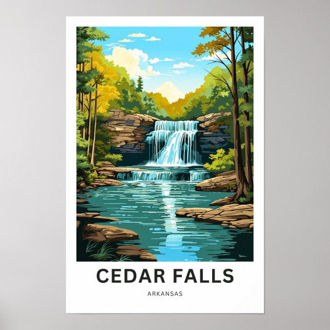 Impresión de viaje de Cedar Falls Arkansas (Frente)
