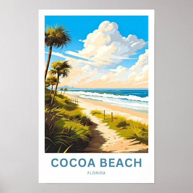 Impresión de viaje de Cocoa Beach Florida (Frente)