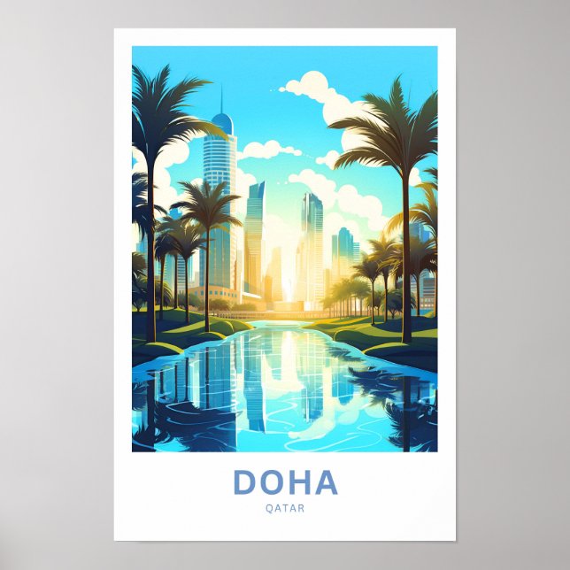 Impresión de viaje de Doha Qatar (Frente)