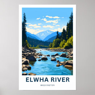 Impresión de viaje de Elwha River Washington
