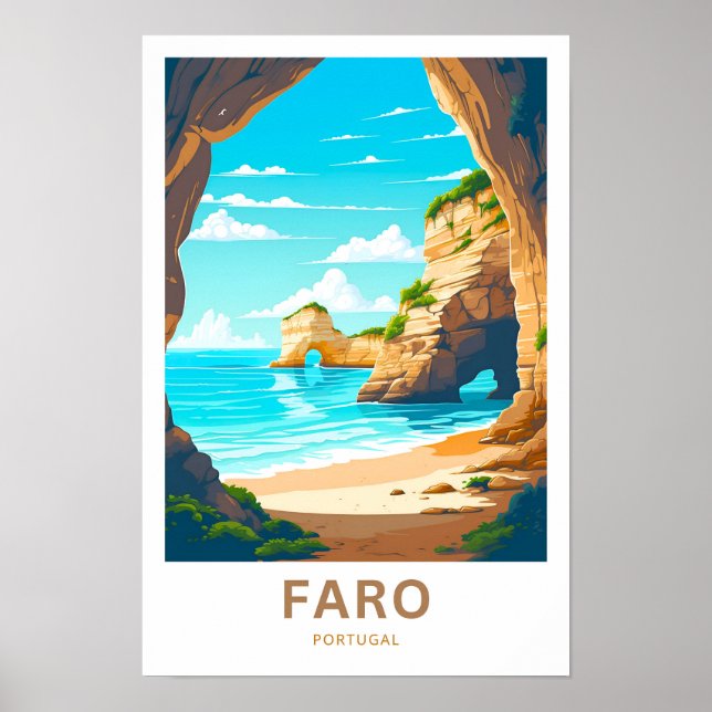 Impresión de viaje de Faro Portugal (Frente)