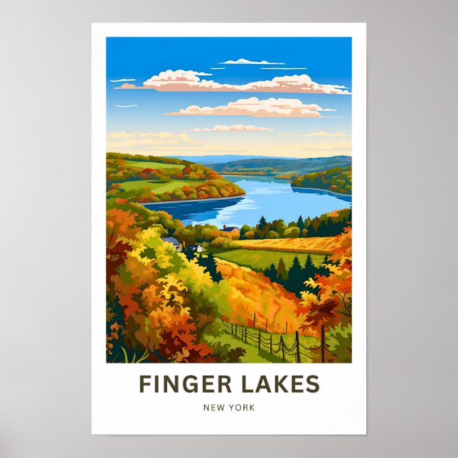 Impresión de viaje de Finger Lakes New York (Frente)