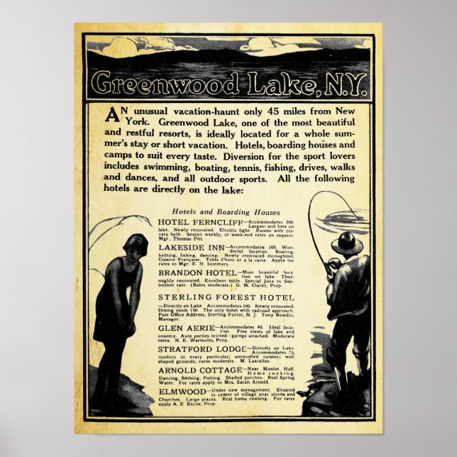 Impresión de viaje de Greenwood Greenwood Lake NY (Frente)