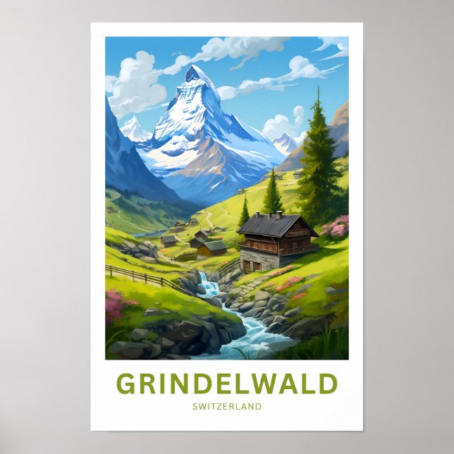 Impresión de viaje de Grindelwald Suiza (Frente)