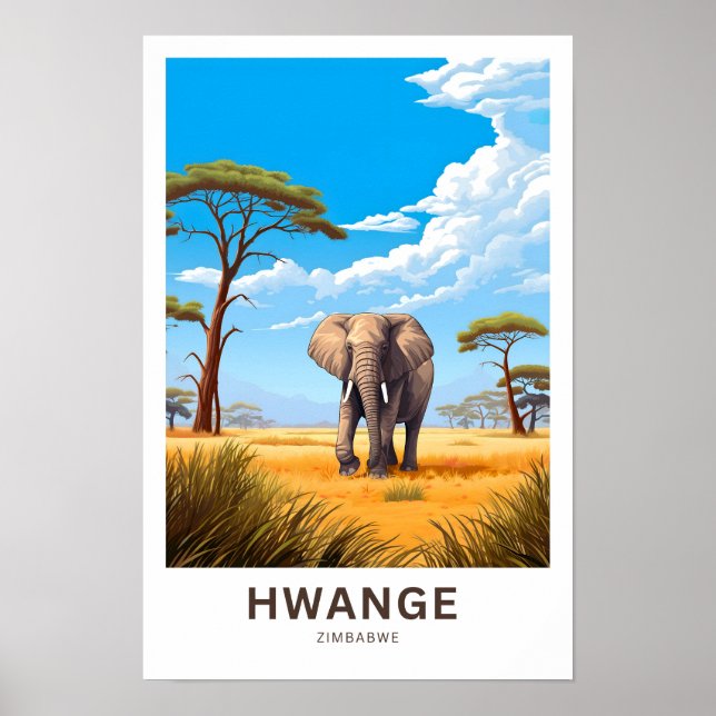 Impresión de viaje de Hwange Zimbabue (Frente)