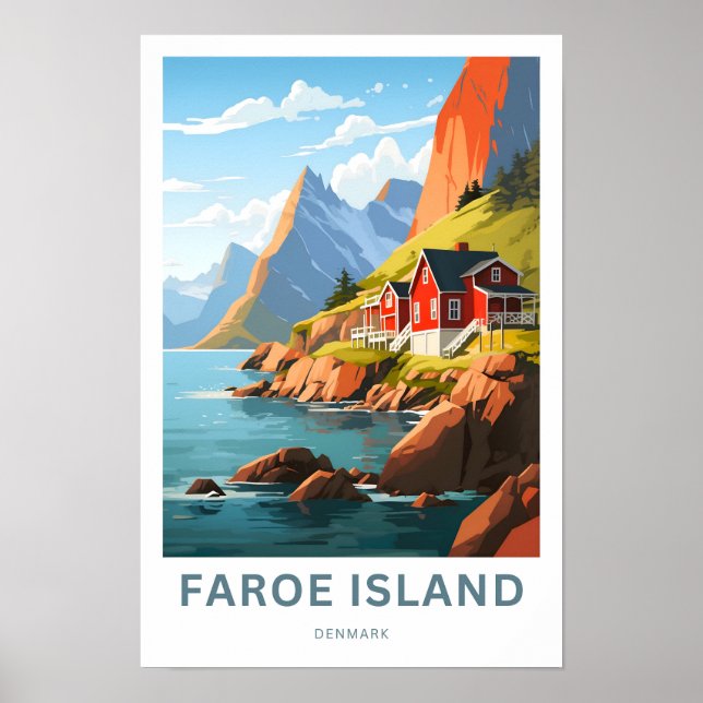Impresión de viaje de Islas Feroe Dinamarca (Frente)