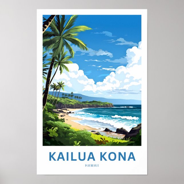 Impresión de viaje de Kailua Kona Hawaii (Frente)