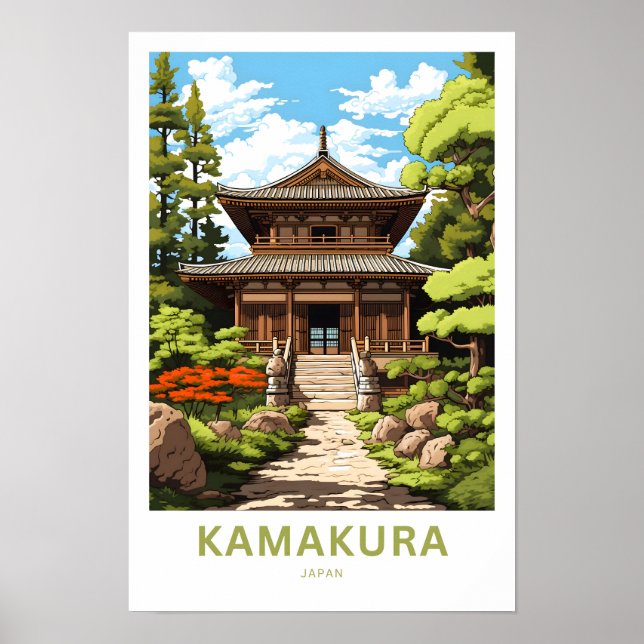 Impresión de viaje de Kamakura Japón (Frente)