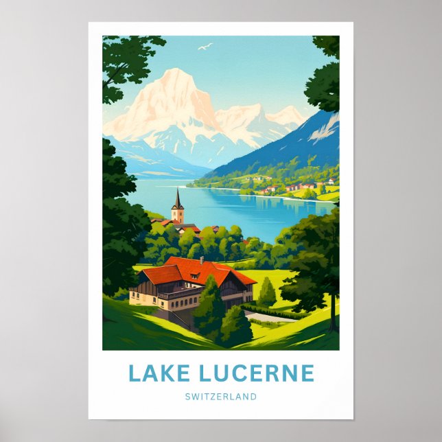 Impresión de viaje de Lake Lucerne (Frente)