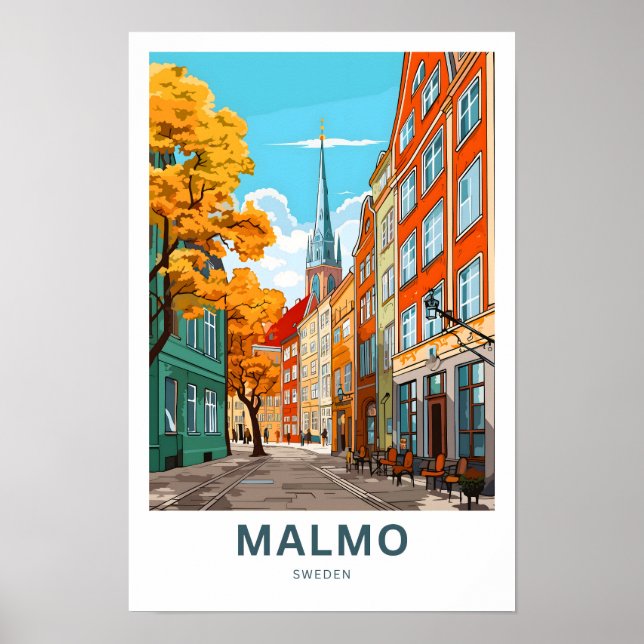 Impresión de viaje de Malmo Suecia (Frente)