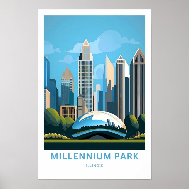 Impresión de viaje de Millennium Park Illinois (Frente)