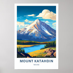 Impresión de viaje de Mount Katahdin Maine
