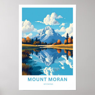Impresión de viaje de Mount Moran Wyoming