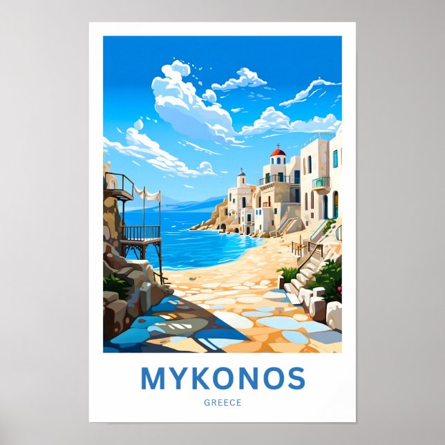 Impresión de viaje de Mykonos Grecia (Frente)
