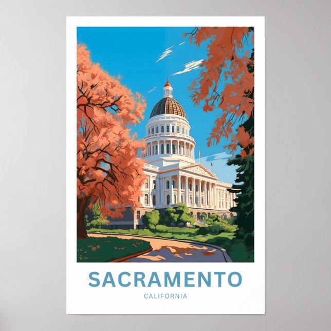 Impresión de viaje de Sacramento California (Frente)