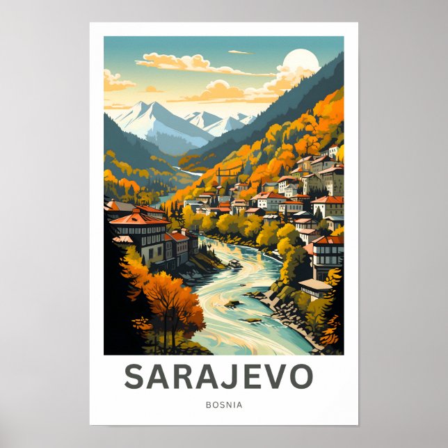 Impresión de viaje de Sarajevo Bosnia (Frente)