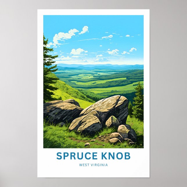 Impresión de viaje de Spruce Knob West virginia (Frente)