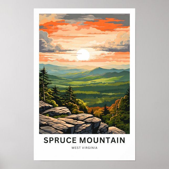 Impresión de viaje de Spruce Mountain West Virgini (Frente)