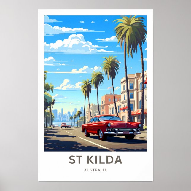 Impresión de viaje de St Kilda Australia (Frente)