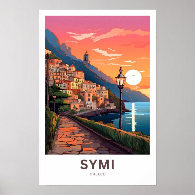 Impresión de viaje de Symi Grecia (Frente)