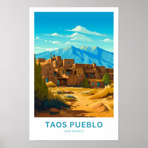 Impresión de viaje de Taos Pueblo Nuevo México