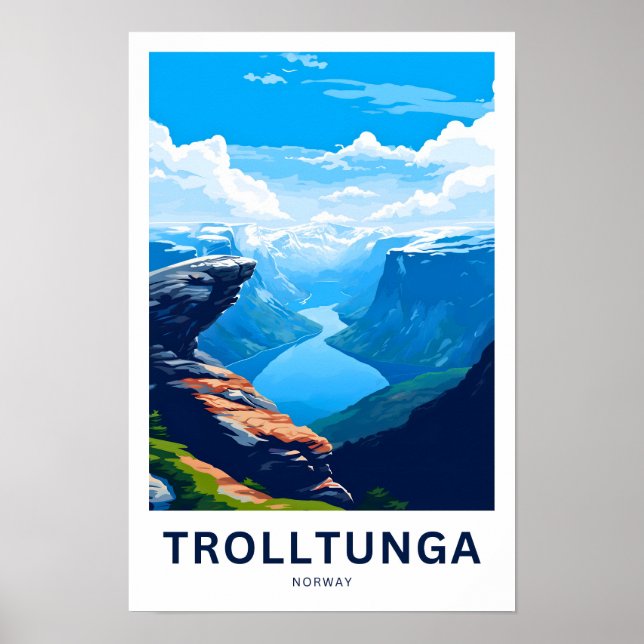 Impresión de viaje de Trolltunga Noruega (Frente)