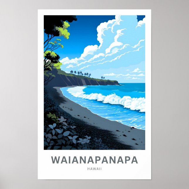 Impresión de viaje de Waianapanapa Hawaii (Frente)