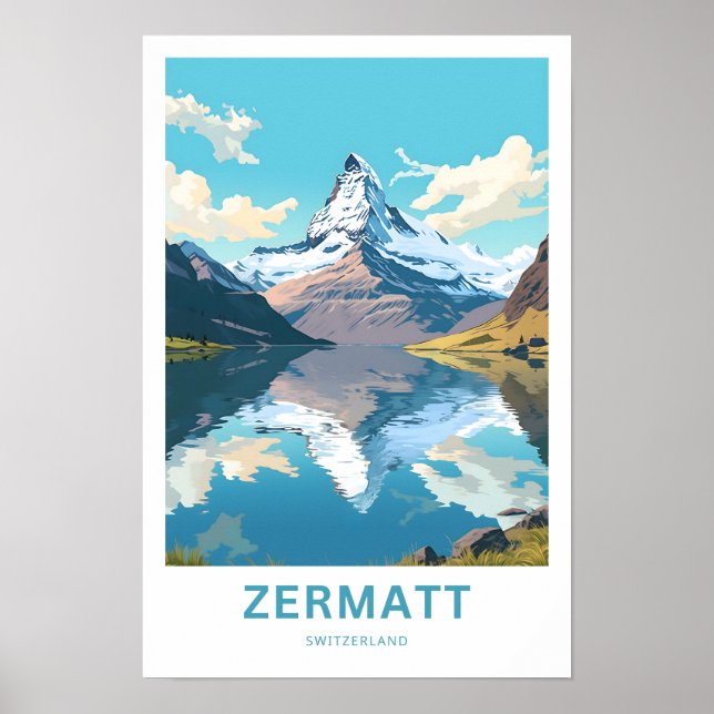 Impresión de viaje de Zermatt Suiza (Frente)