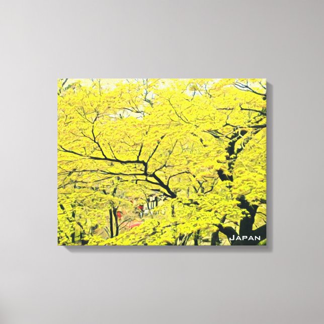 Impresión de viaje del árbol de gingko amarillo ja (Anverso)