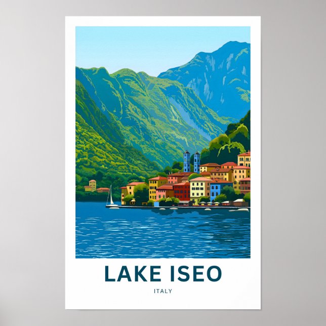 Impresión de viaje del lago Iseo en Italia (Frente)