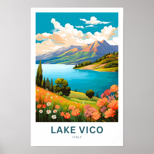 Impresión de viaje del lago Vico Italia (Frente)