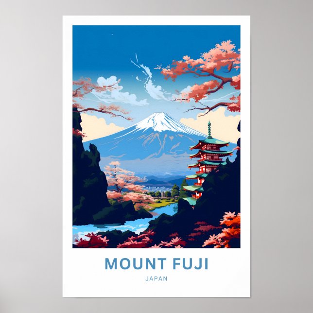 Impresión de viaje del Monte Fuji Japón (Frente)