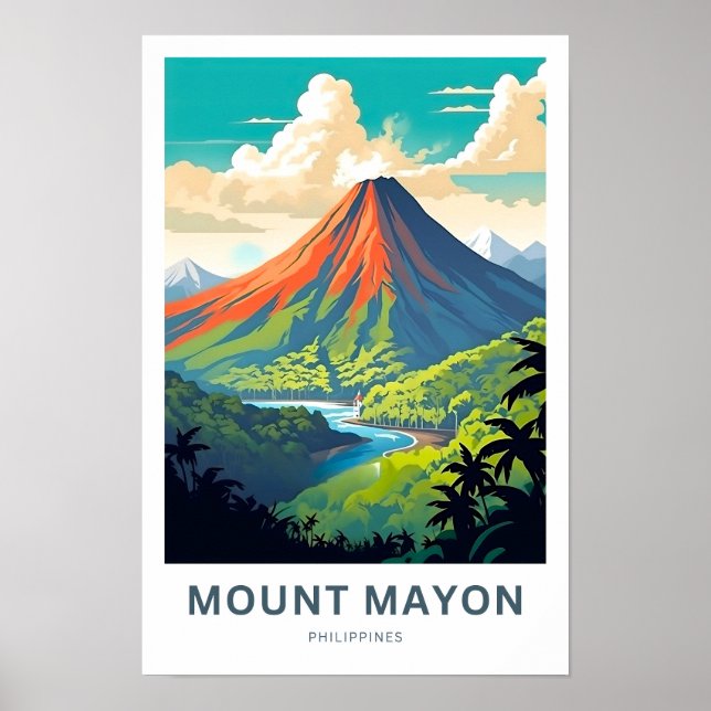 Impresión de viaje del Monte Mayon Filipinas (Frente)