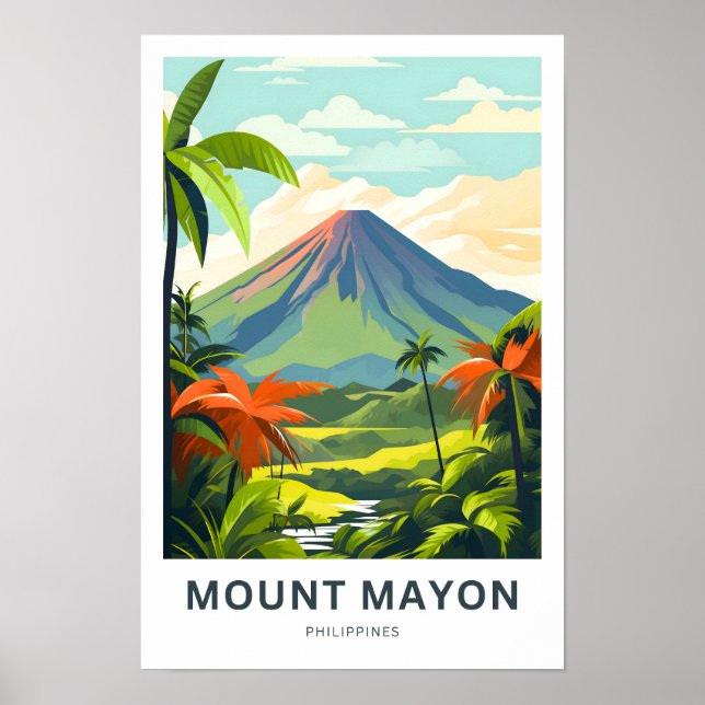 Impresión de viaje del Monte Mayon Filipinas (Frente)