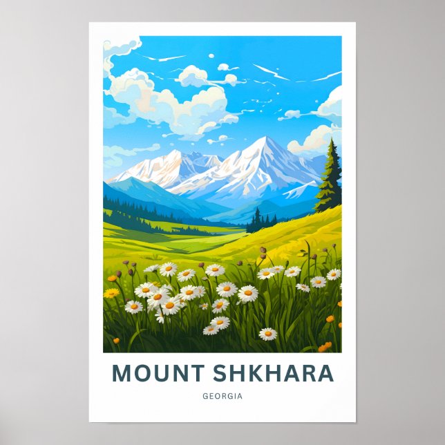 Impresión de viaje del Monte Shkhara Georgia (Frente)
