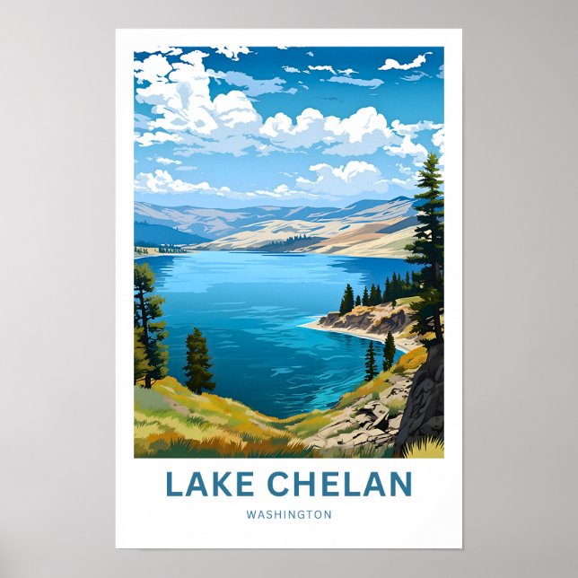 Impresión de viaje en el lago Chelan Washington (Frente)