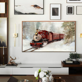Impresión de viaje en tren de invierno | Arte para