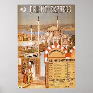 Impresión de viaje en tren de vintage Orient Expre